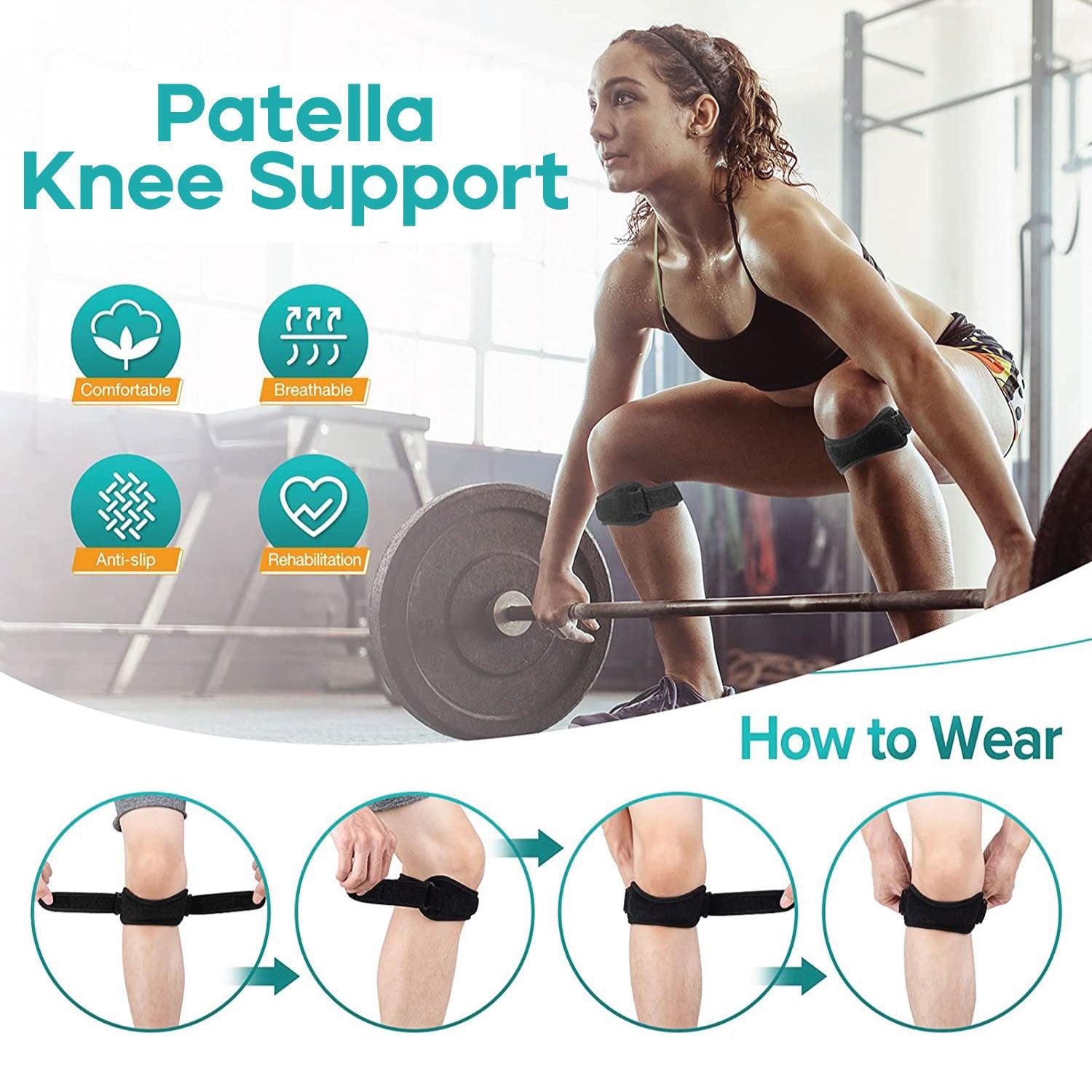 Patella Knee Support - Biofeedbac Sciaticure Acupressure Wrap Patella Knee Support Joint Pain Relief Knee Strap Sciatica Pain Relief Personal Care - Tophatter Daily Deals