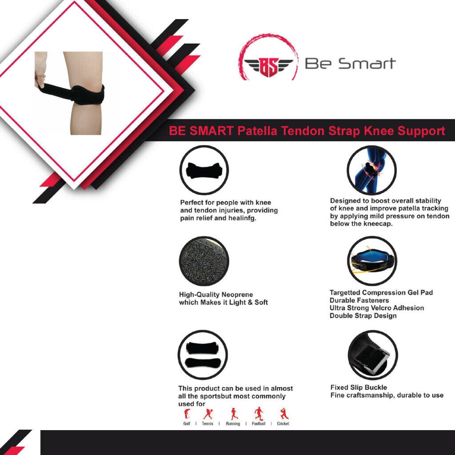 Patella Knee Support - Biofeedbac Sciaticure Acupressure Wrap Patella Knee Support Joint Pain Relief Knee Strap Sciatica Pain Relief Personal Care - Tophatter Daily Deals