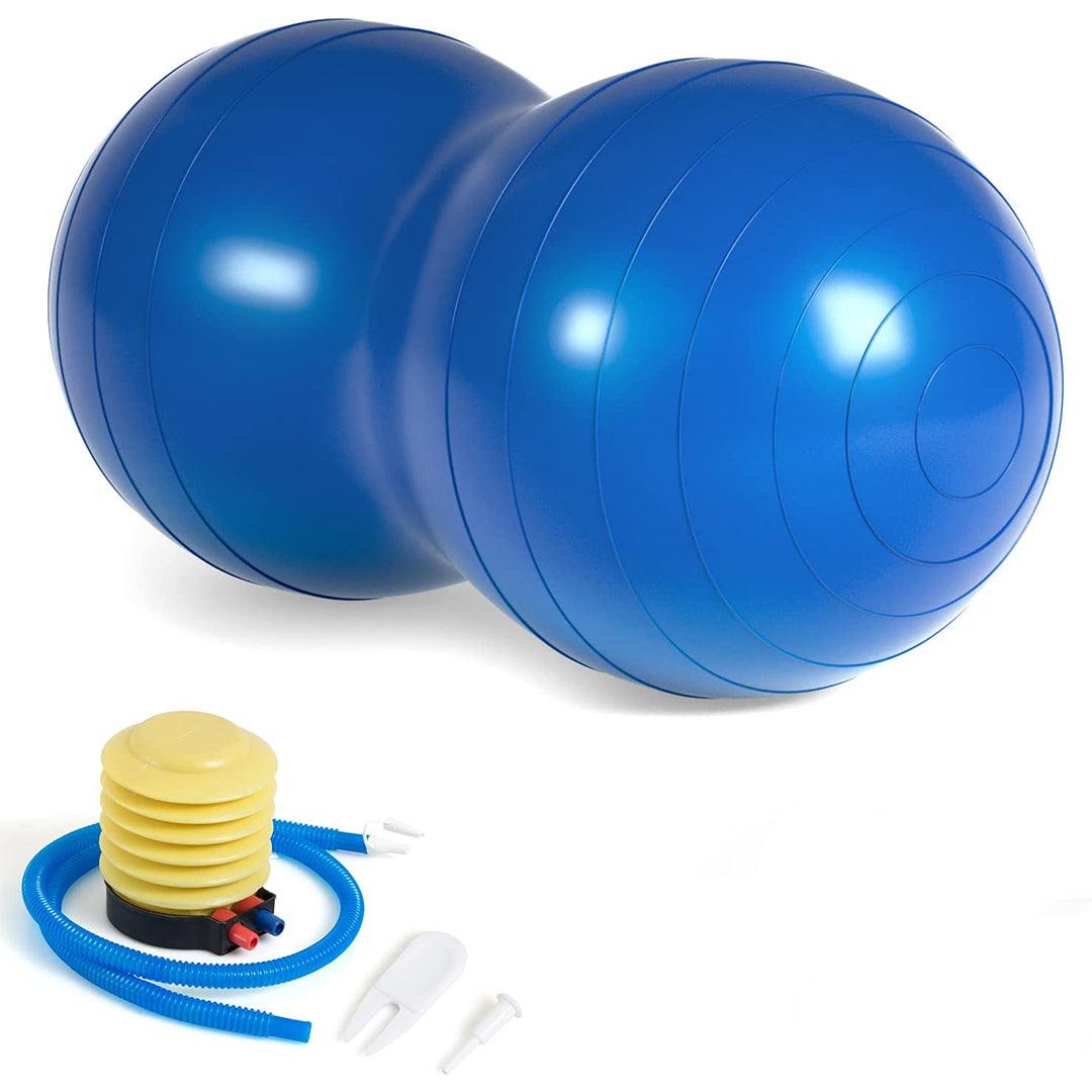 Peanut Exercise Ball - Yoga Peanut Ball with Hand Pump Anti Burst Balance Ball for Labor Birthing, Physical Therapy Blue Yoga - Tophatter Daily Deals