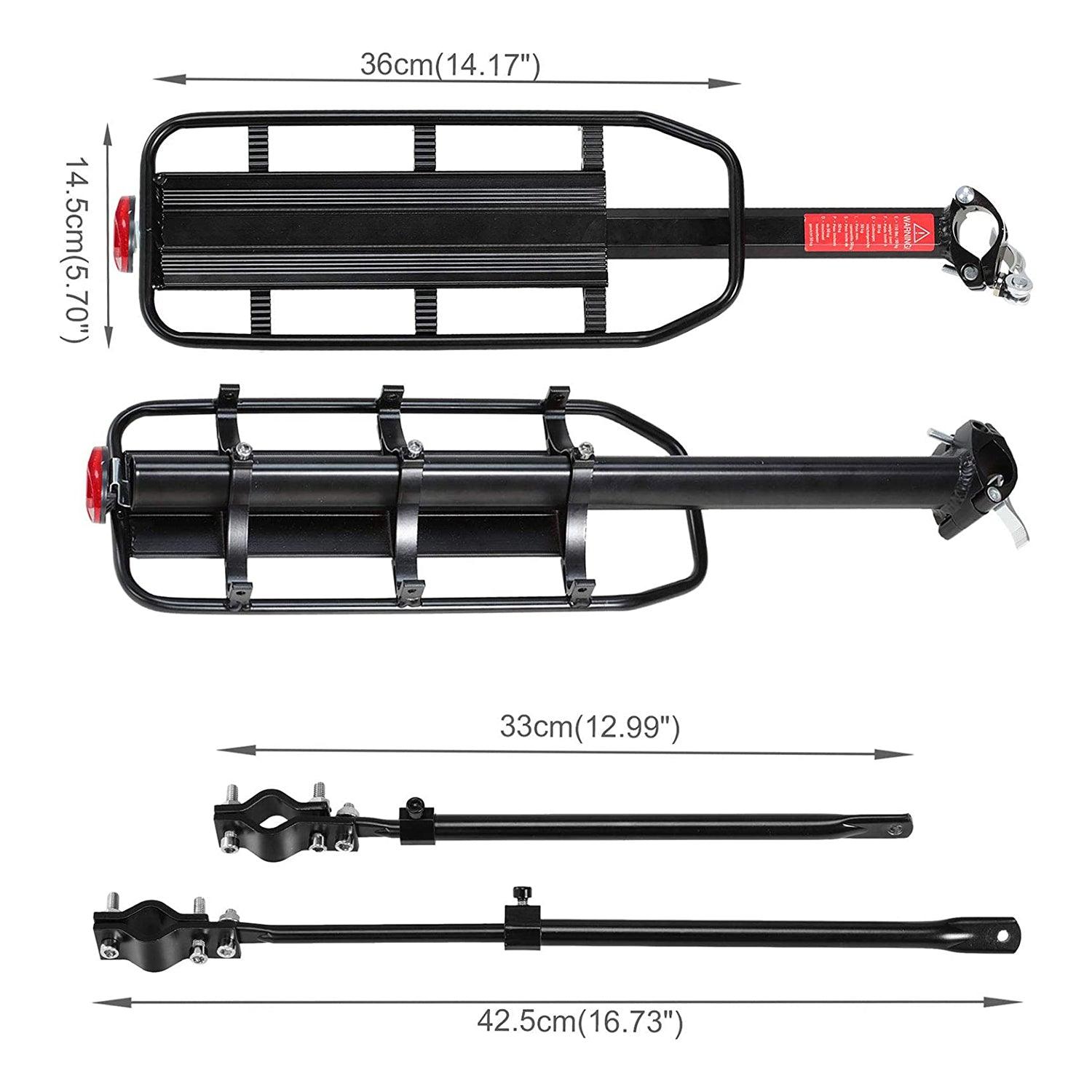 Rear Cycle Racks - Pedalpro Bicycle Alloy Rear Rack - Alloy Rear Bicycle Pannier Rack Carrier Bag Luggage Cycle Mountain Bike 50kg Max Cycling - Tophatter Daily Deals