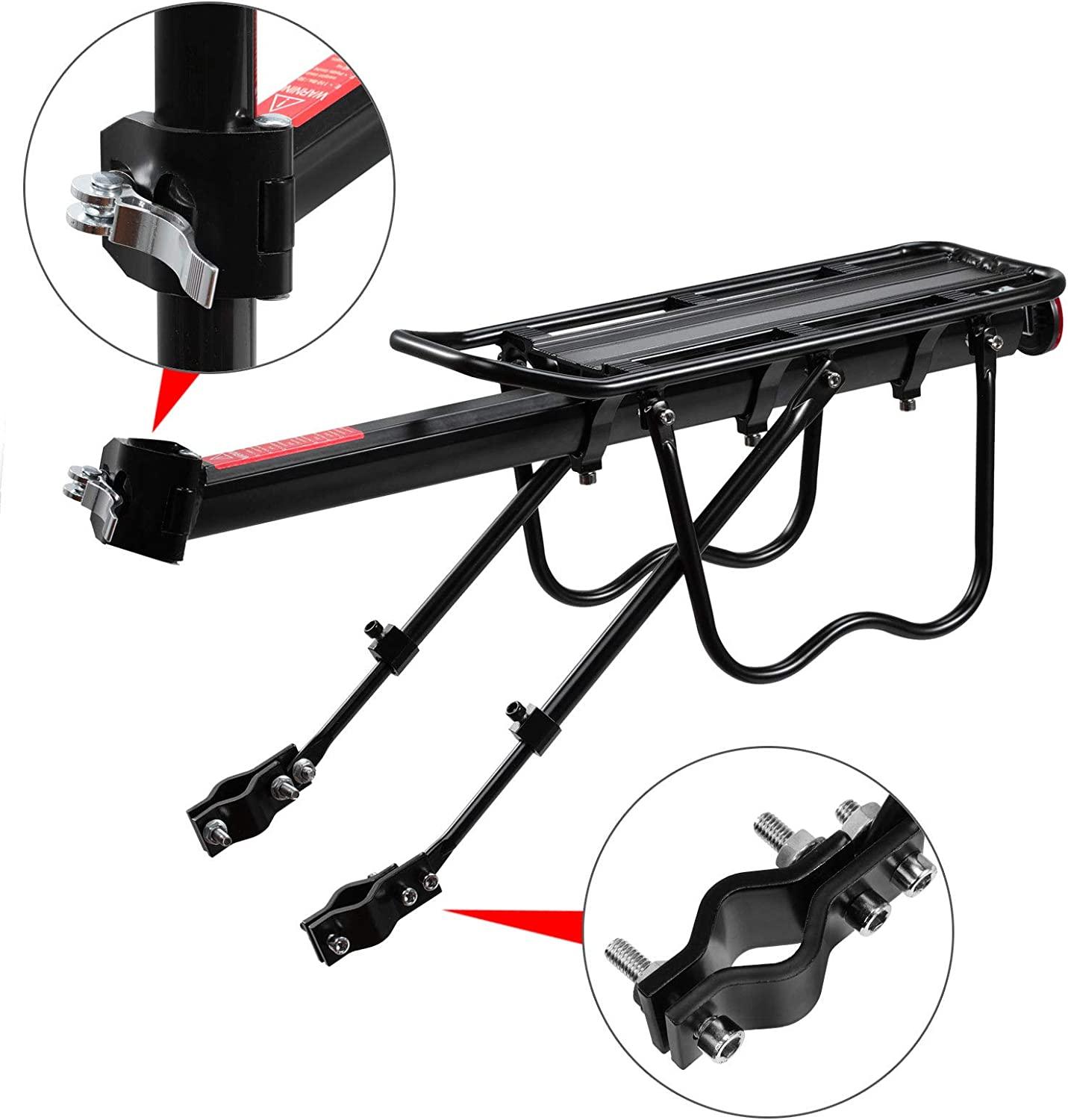 Rear Cycle Racks - Pedalpro Bicycle Alloy Rear Rack - Alloy Rear Bicycle Pannier Rack Carrier Bag Luggage Cycle Mountain Bike 50kg Max Cycling - Tophatter Daily Deals