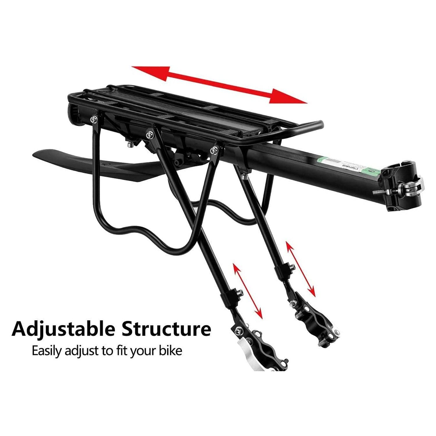 Rear Cycle Racks - Pedalpro Bicycle Alloy Rear Rack - Alloy Rear Bicycle Pannier Rack Carrier Bag Luggage Cycle Mountain Bike 50kg Max Cycling - Tophatter Daily Deals