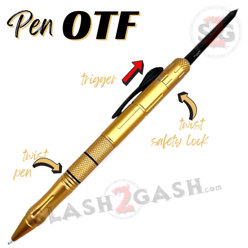 OTF Pen Knife w/ Hidden Dagger Tactical Switchblade - Asst. colors Knife-OTF - Tophatter Daily Deals