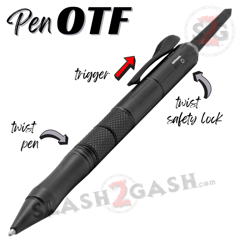 OTF Pen Knife w/ Hidden Dagger Tactical Switchblade - Asst. colors Knife-OTF - Tophatter Daily Deals