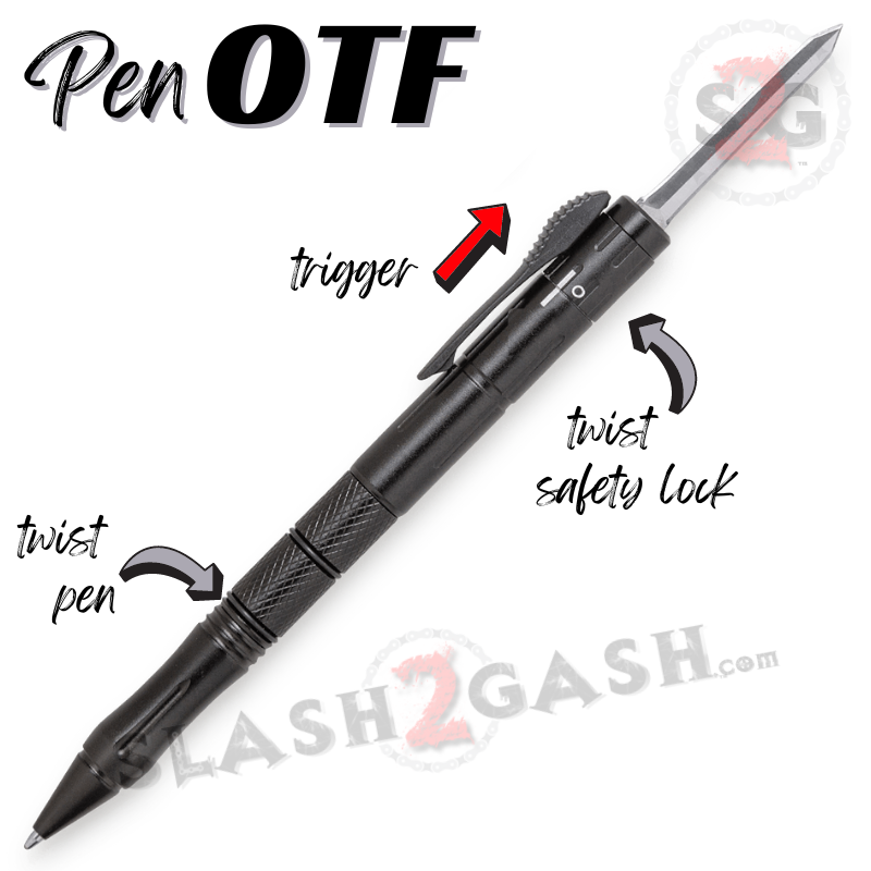 OTF Pen Knife w/ Hidden Dagger Tactical Switchblade - Asst. colors Knife-OTF - Tophatter Daily Deals