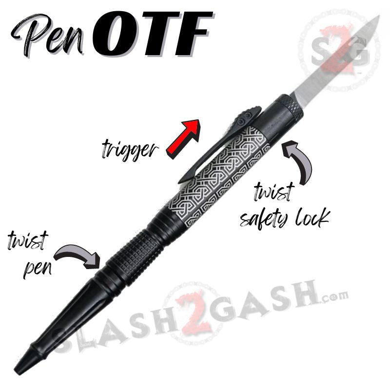 OTF Pen Knife w/ Hidden Dagger Tactical Switchblade - Asst. colors Knife-OTF - Tophatter Daily Deals