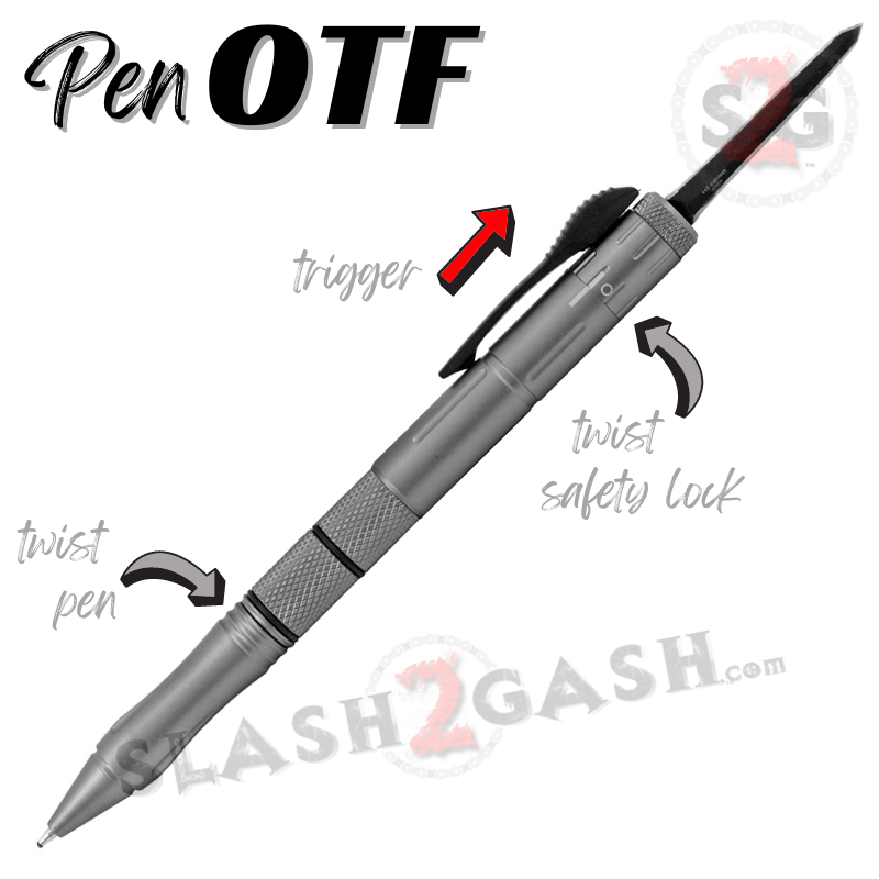 OTF Pen Knife w/ Hidden Dagger Tactical Switchblade - Asst. colors Knife-OTF - Tophatter Daily Deals
