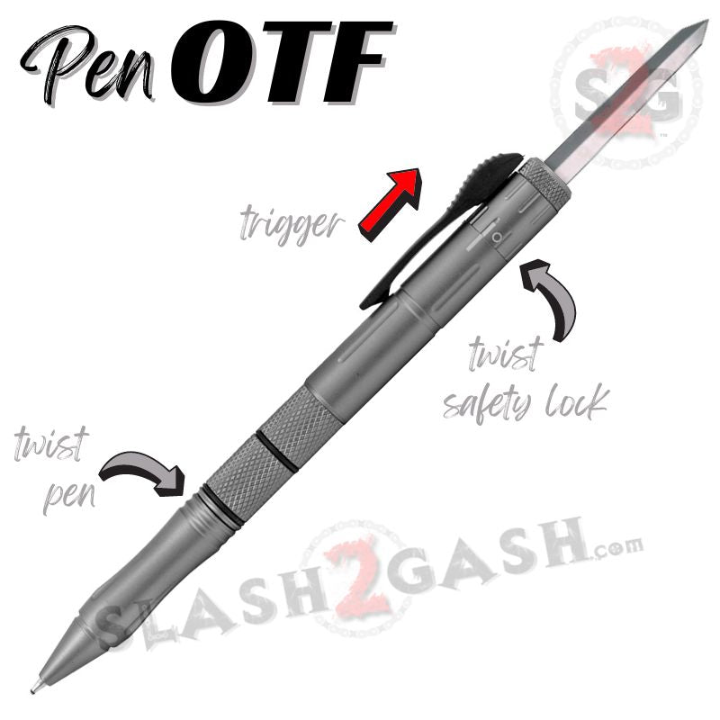 OTF Pen Knife w/ Hidden Dagger Tactical Switchblade - Asst. colors Knife-OTF - Tophatter Daily Deals