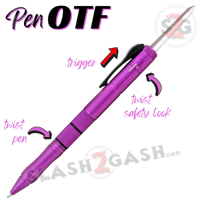 OTF Pen Knife w/ Hidden Dagger Tactical Switchblade - Asst. colors Knife-OTF - Tophatter Daily Deals