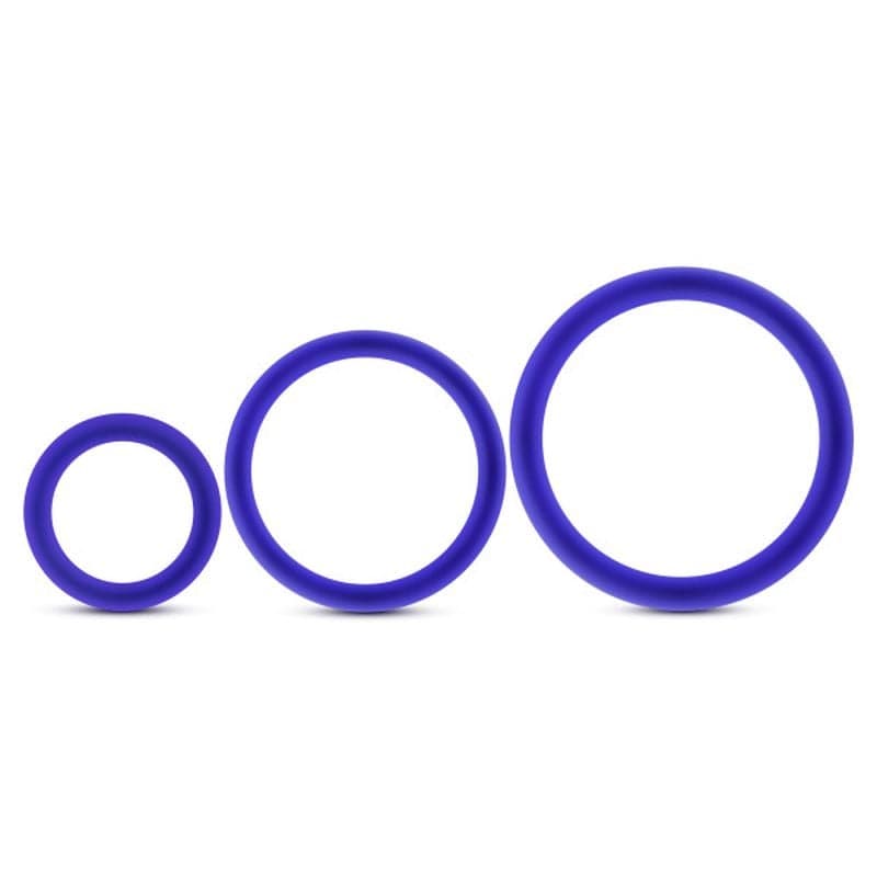 Performance Silicone Cock Ring 3 Pc Set Indigo for Stamina > Cock Ring > Sets - Tophatter Daily Deals