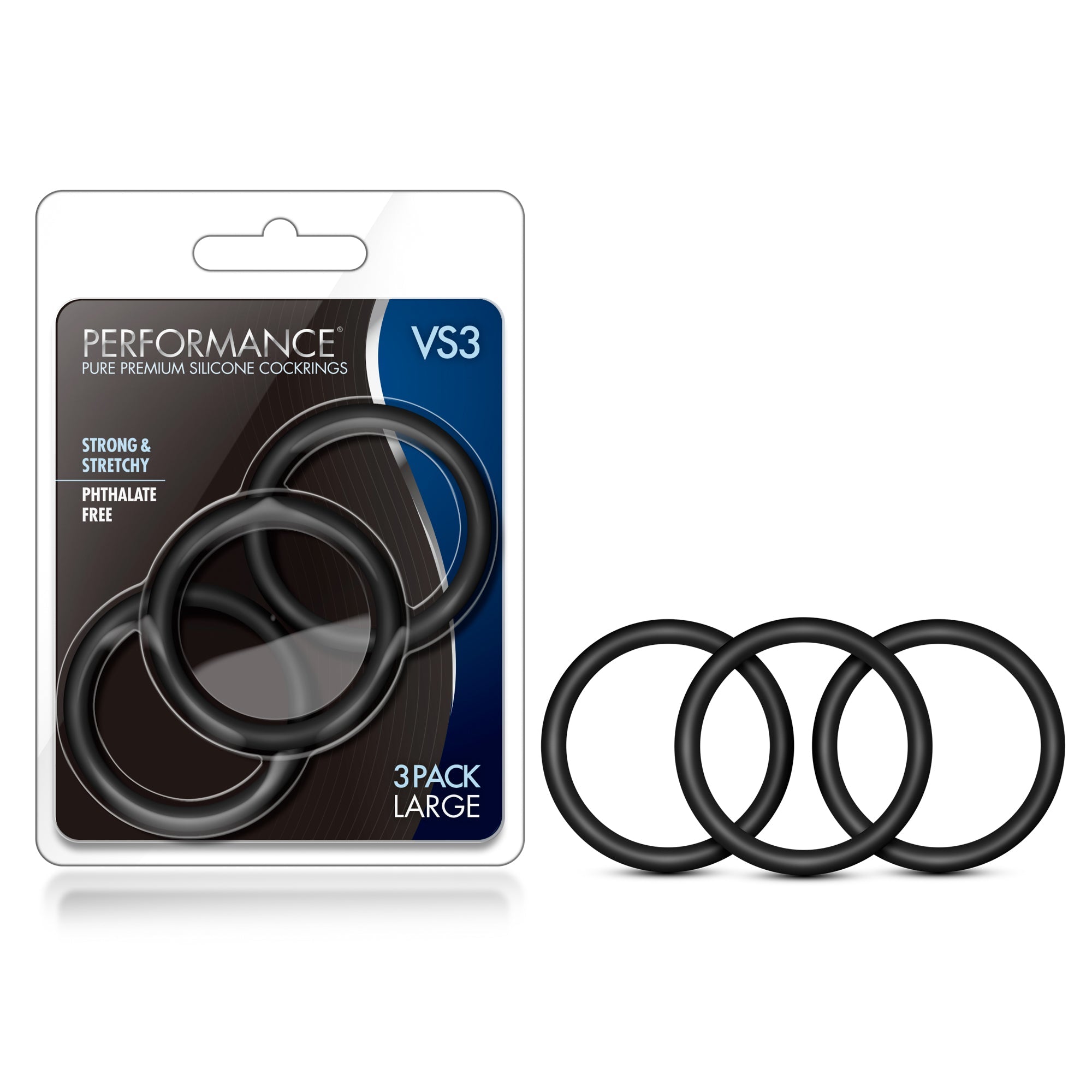 Performance VS3 Large Silicone Cockrings - Set of 3 > Cock Ring > Sets - Tophatter Daily Deals