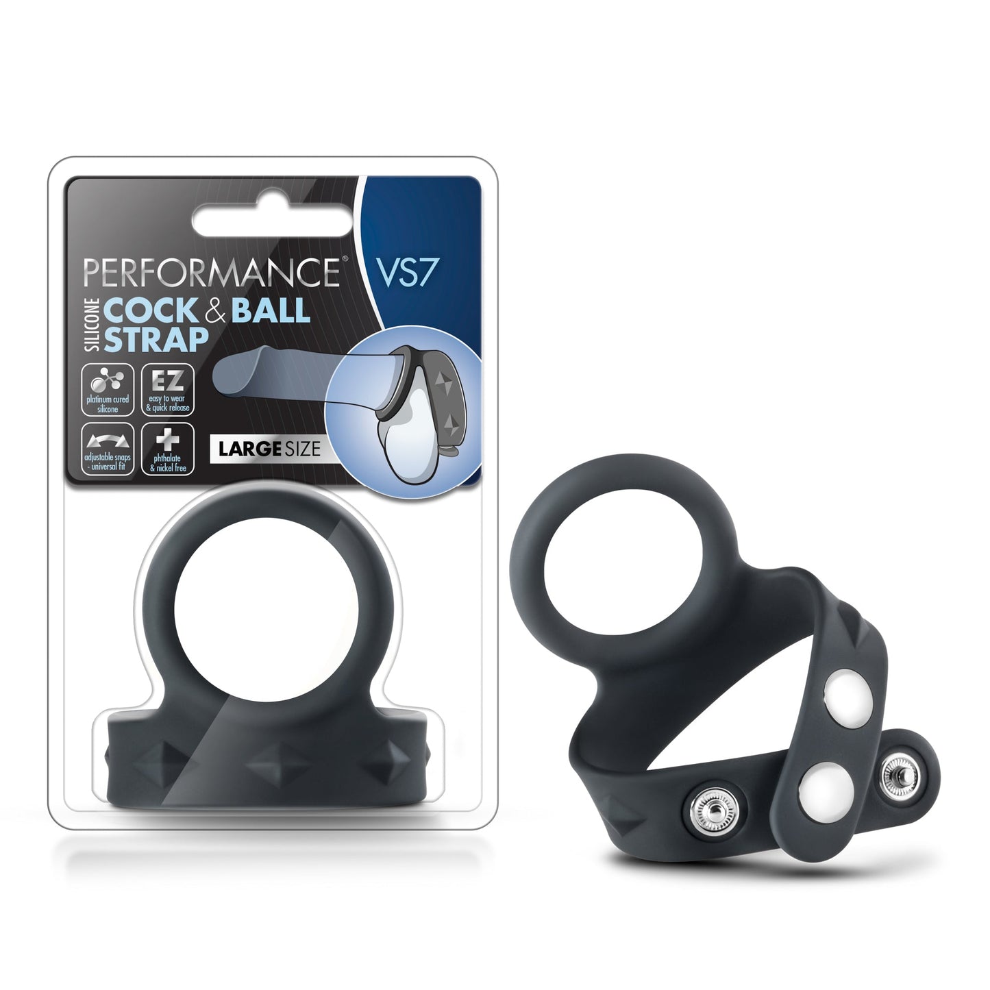 Performance VS7 Silicone Cock & Ball Strap - 2 Inch Black Ring > Cock Ring > Single - Tophatter Daily Deals