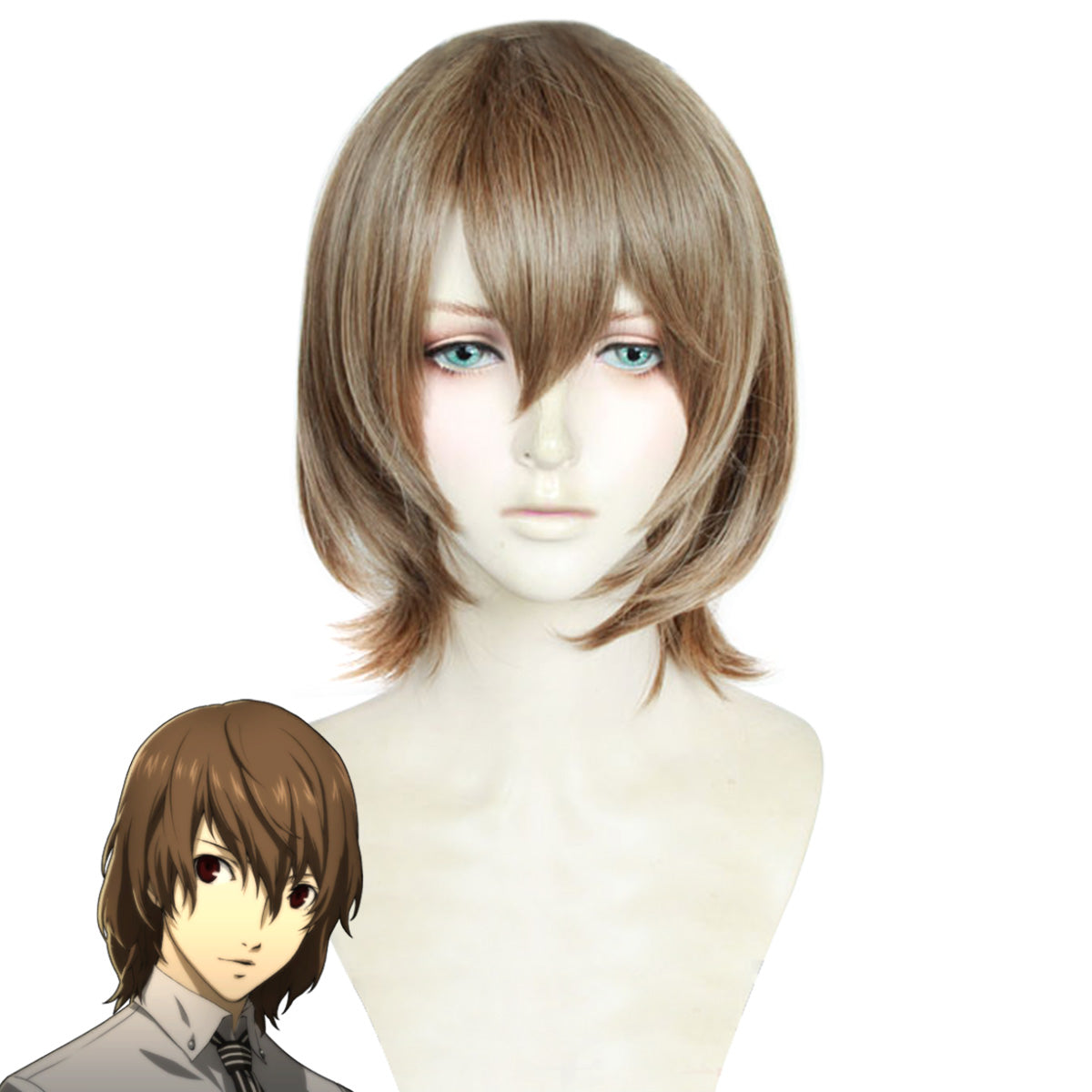 Persona 5 Goro Akechi Brown Cosplay Wig Wig - Tophatter Daily Deals