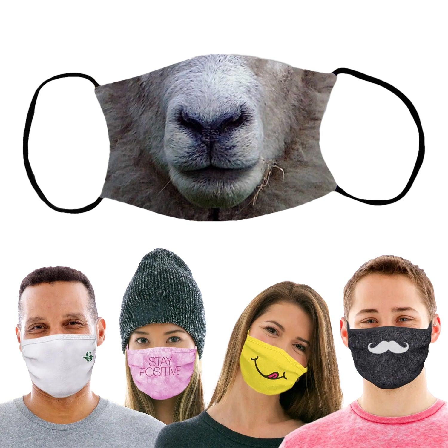 Personalised Face Masks - Custom Face Masks Printed With Any Text, Photo Image Or Logo! Custom product - Tophatter Daily Deals