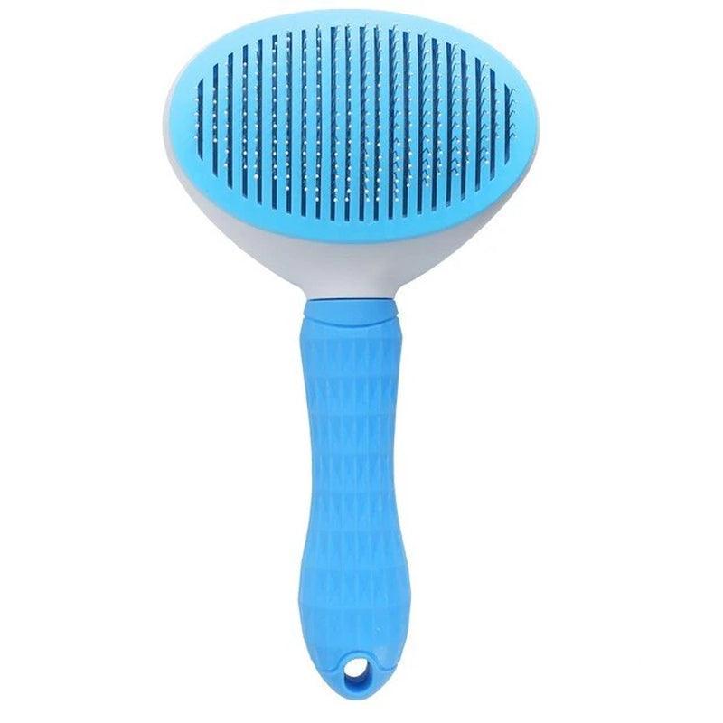 Animal Grooming Brushes - Self Cleaning Pet Hair Remover Brush for Dogs Cats Pets Dematting Comb Blue - Tophatter Daily Deals