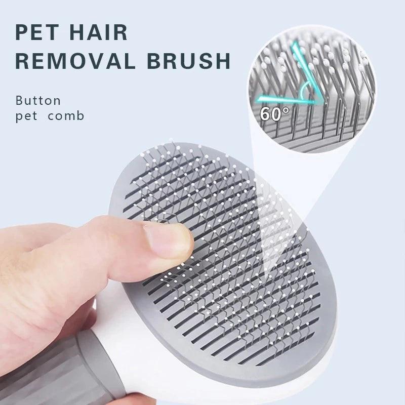 Animal Grooming Brushes - Self Cleaning Pet Hair Remover Brush for Dogs Cats Pets Dematting Comb - Tophatter Daily Deals