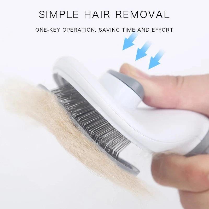 Animal Grooming Brushes - Self Cleaning Pet Hair Remover Brush for Dogs Cats Pets Dematting Comb - Tophatter Daily Deals