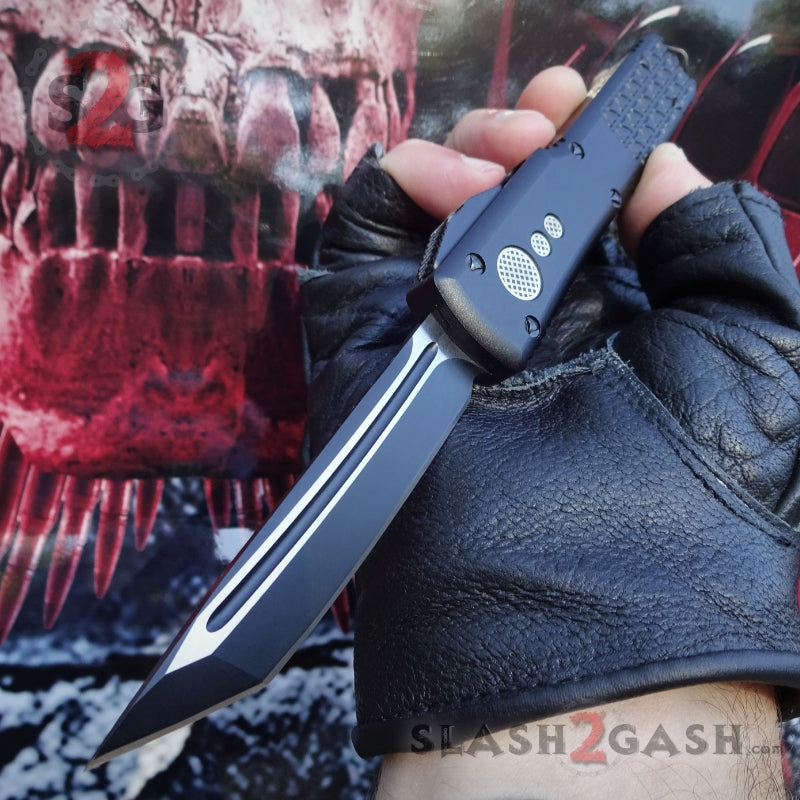Phantom OTF Knife D2 Automatic Switchblade CNC Tanto Plain - Black Knife-OTF - Tophatter Daily Deals