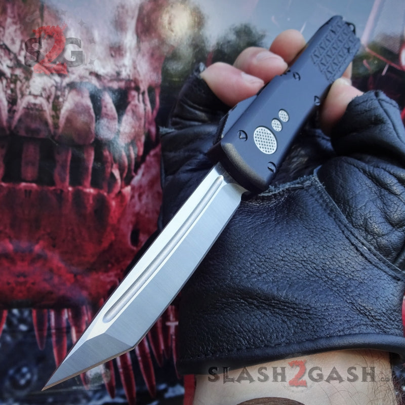 Phantom OTF Knife D2 Automatic Switchblade CNC Tanto Plain - Satin Knife-OTF - Tophatter Daily Deals