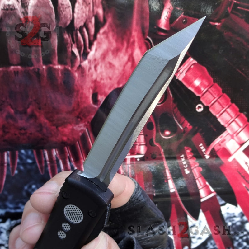 Phantom OTF Knife D2 Automatic Switchblade CNC Tanto Plain - Satin Knife-OTF - Tophatter Daily Deals