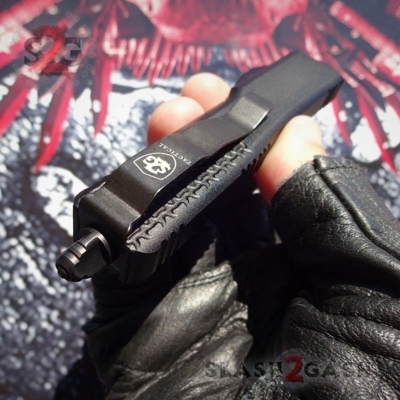 Phantom OTF Knife D2 Automatic Switchblade CNC Tanto Ser - Stonewash Knife-OTF - Tophatter Daily Deals