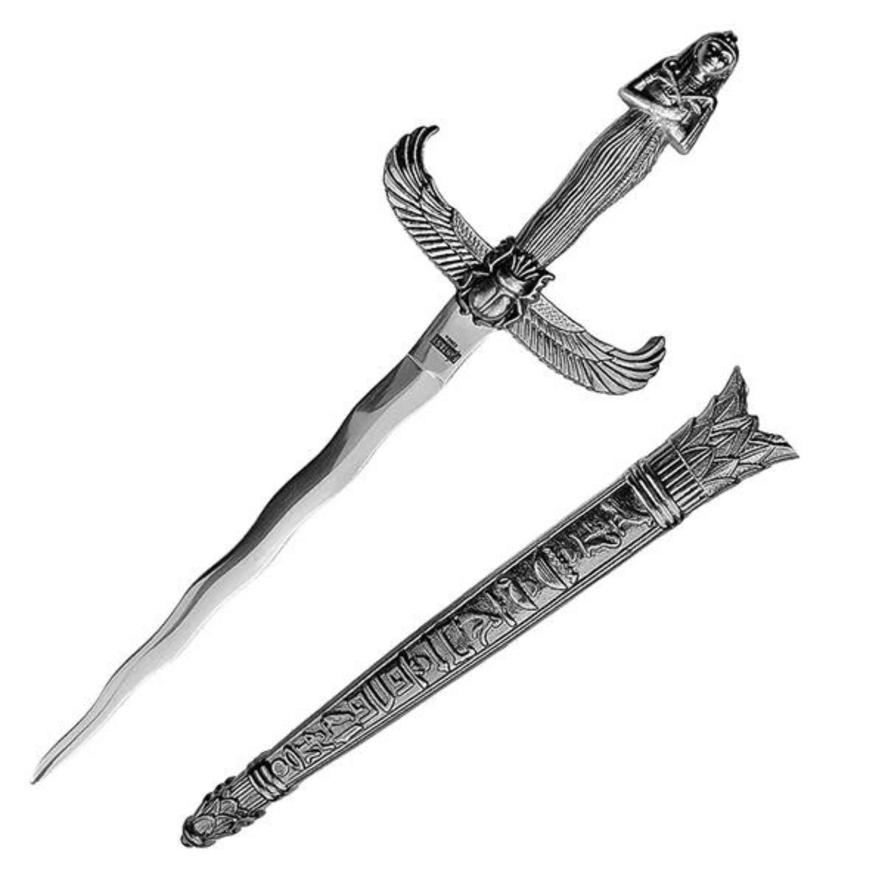 Pharaohs Wing Egyptian Inspired Kris Dagger with Hieroglyphic Scabbard Dagger - Tophatter Daily Deals