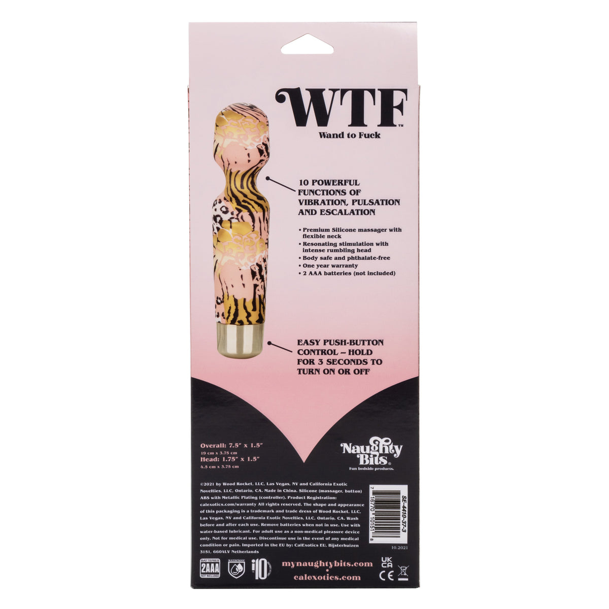 Naughty Bits WTF Wand to Fuck Pink and Gold Flexible Silicone Personal Massager - Waterproof > Sex Toys > Mini Massagers - Tophatter Daily Deals