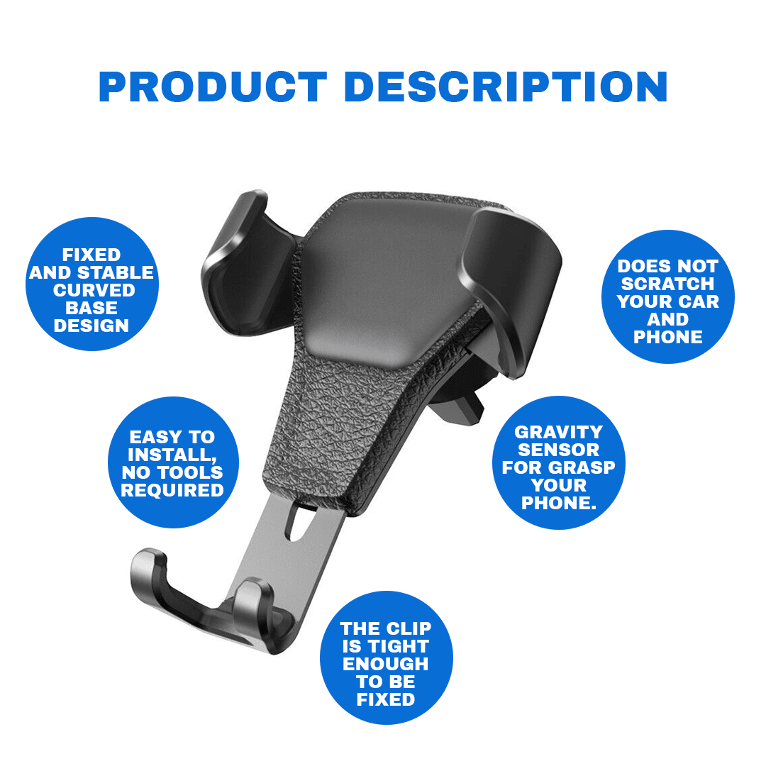 Phone Holder for Car - Universal Mobile Car Phone Holder Air Vent Gravity Design Mount Cradle Stand Car Accessories - Tophatter Daily Deals