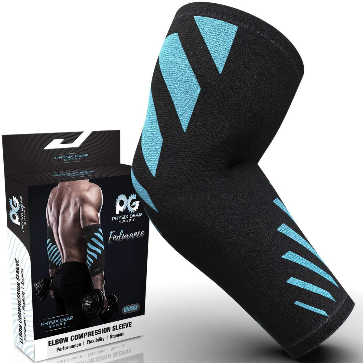 Elbow Compression Sleeve UK - Sport Elbow Support & Compression Sleeve Blue Sports & Outdoor - Tophatter Daily Deals
