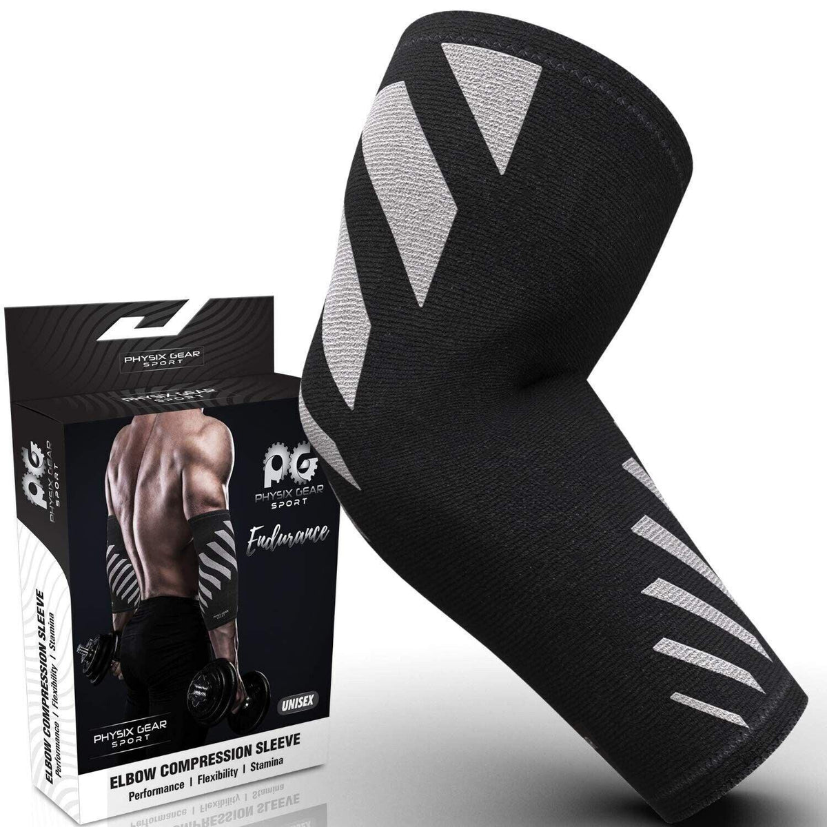 Elbow Compression Sleeve UK - Sport Elbow Support & Compression Sleeve Grey Sports & Outdoor - Tophatter Daily Deals