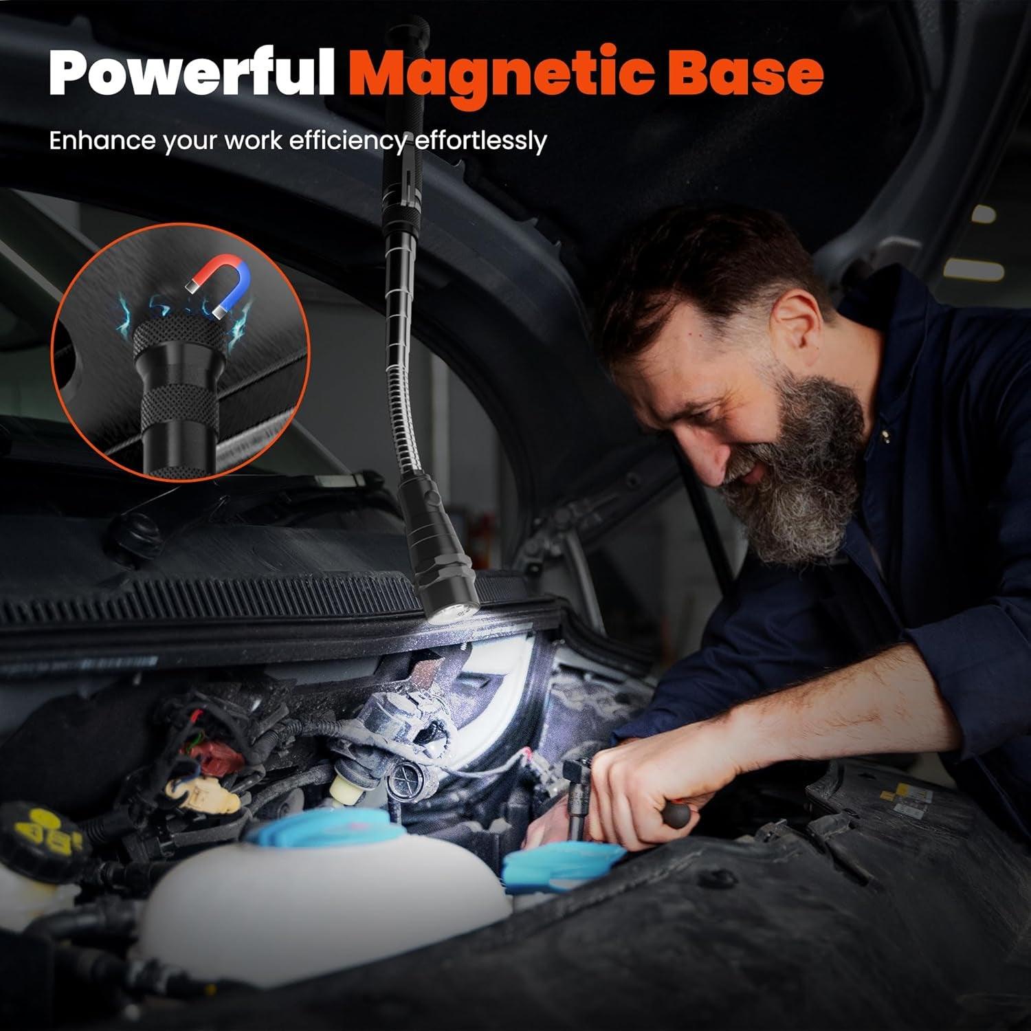 Magnetic Pickup Tool - LED Torch Telescopic Magnetic Pick up Tool Pick-up Stick with Magnet Tools - Tophatter Daily Deals