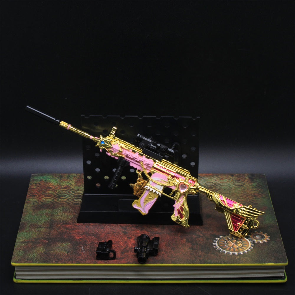 Pink Girl HK416 Miniature Metal Rifle 20CM/7.9" - Tophatter Daily Deals