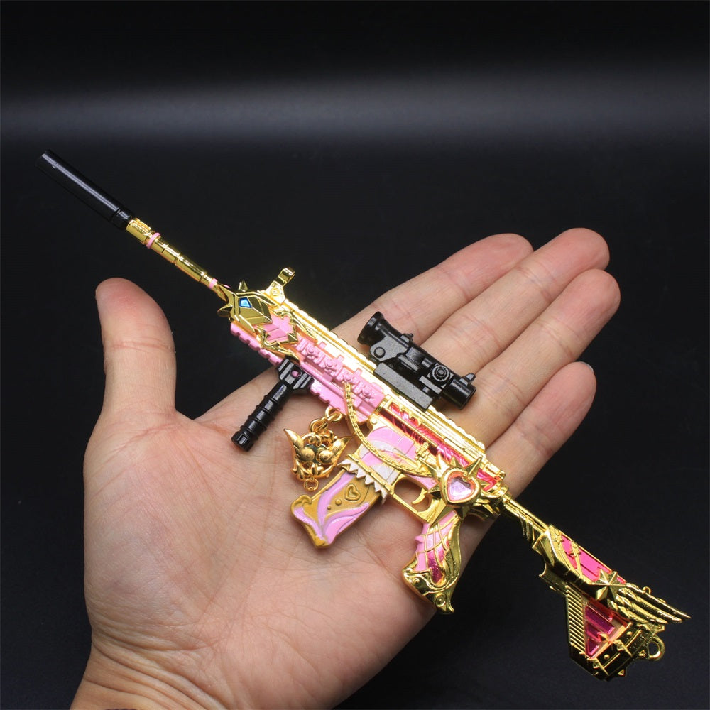 Pink Girl HK416 Miniature Metal Rifle 20CM/7.9