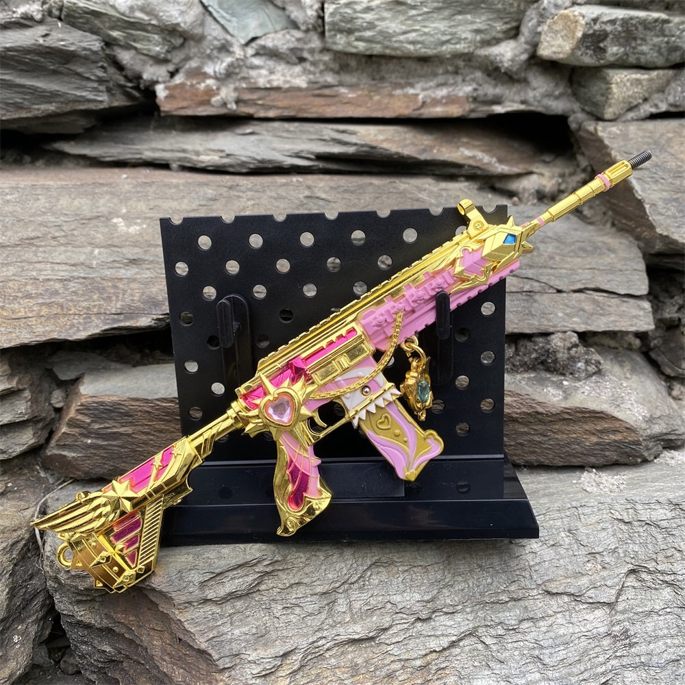 Pink Girl HK416 Miniature Metal Rifle 20CM/7.9" - Tophatter Daily Deals