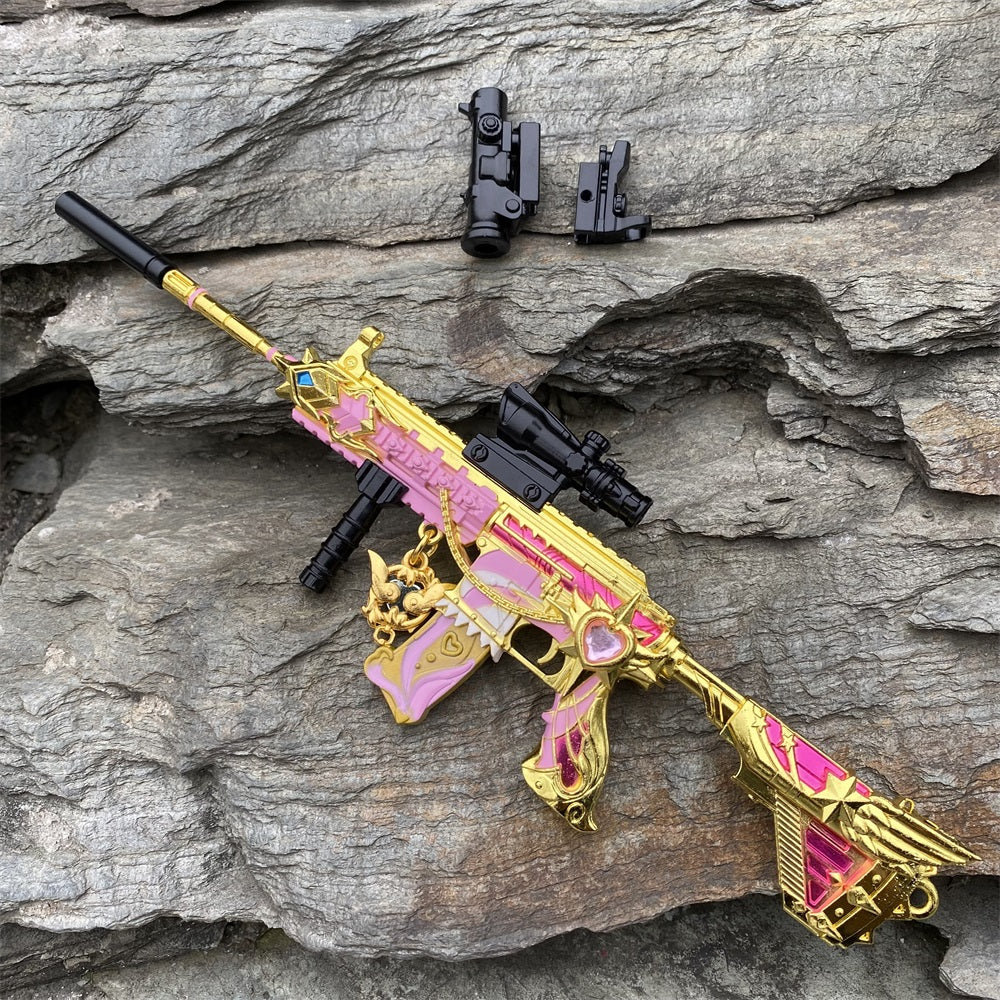 Pink Girl HK416 Miniature Metal Rifle 20CM/7.9" - Tophatter Daily Deals