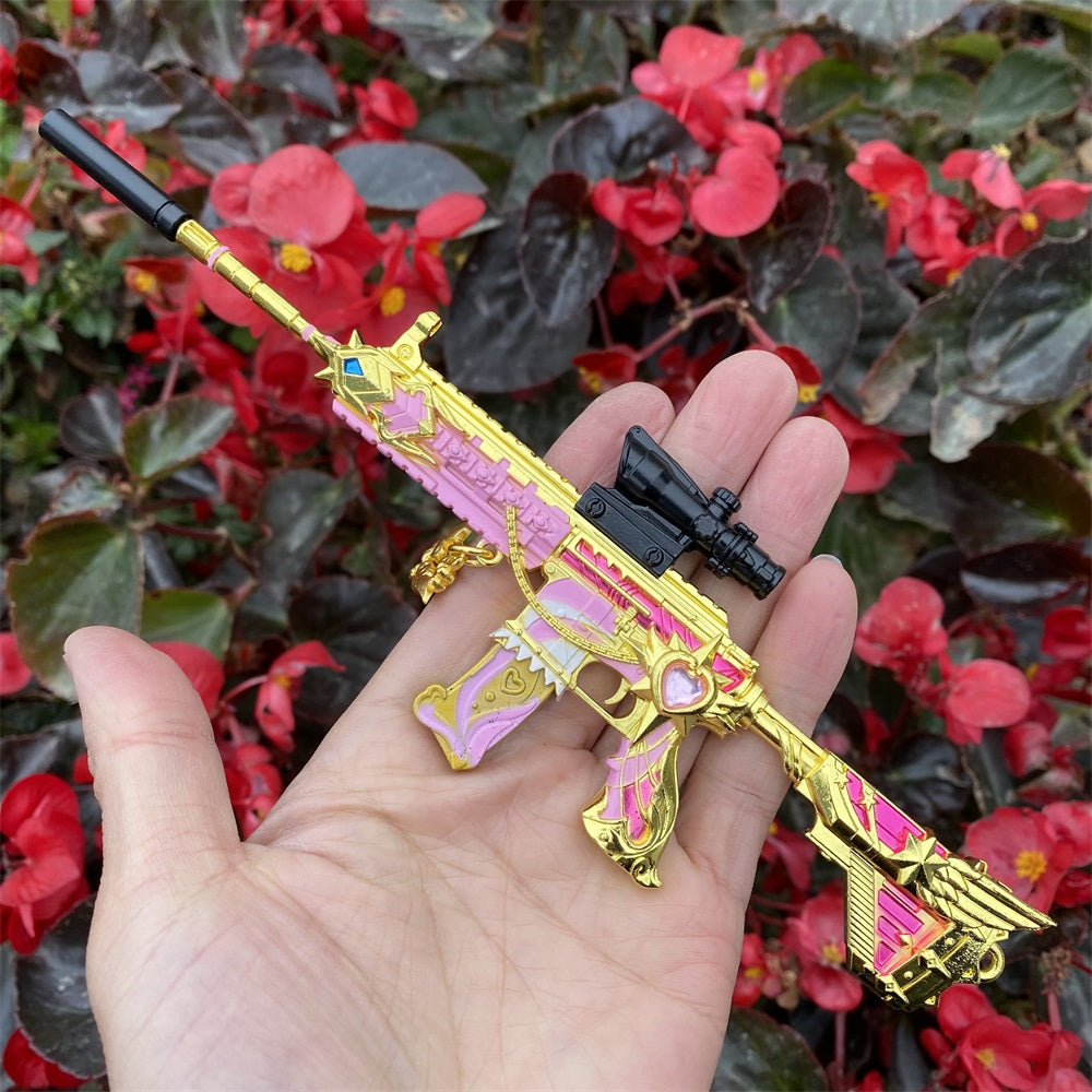 Pink Girl HK416 Miniature Metal Rifle 20CM/7.9" - Tophatter Daily Deals