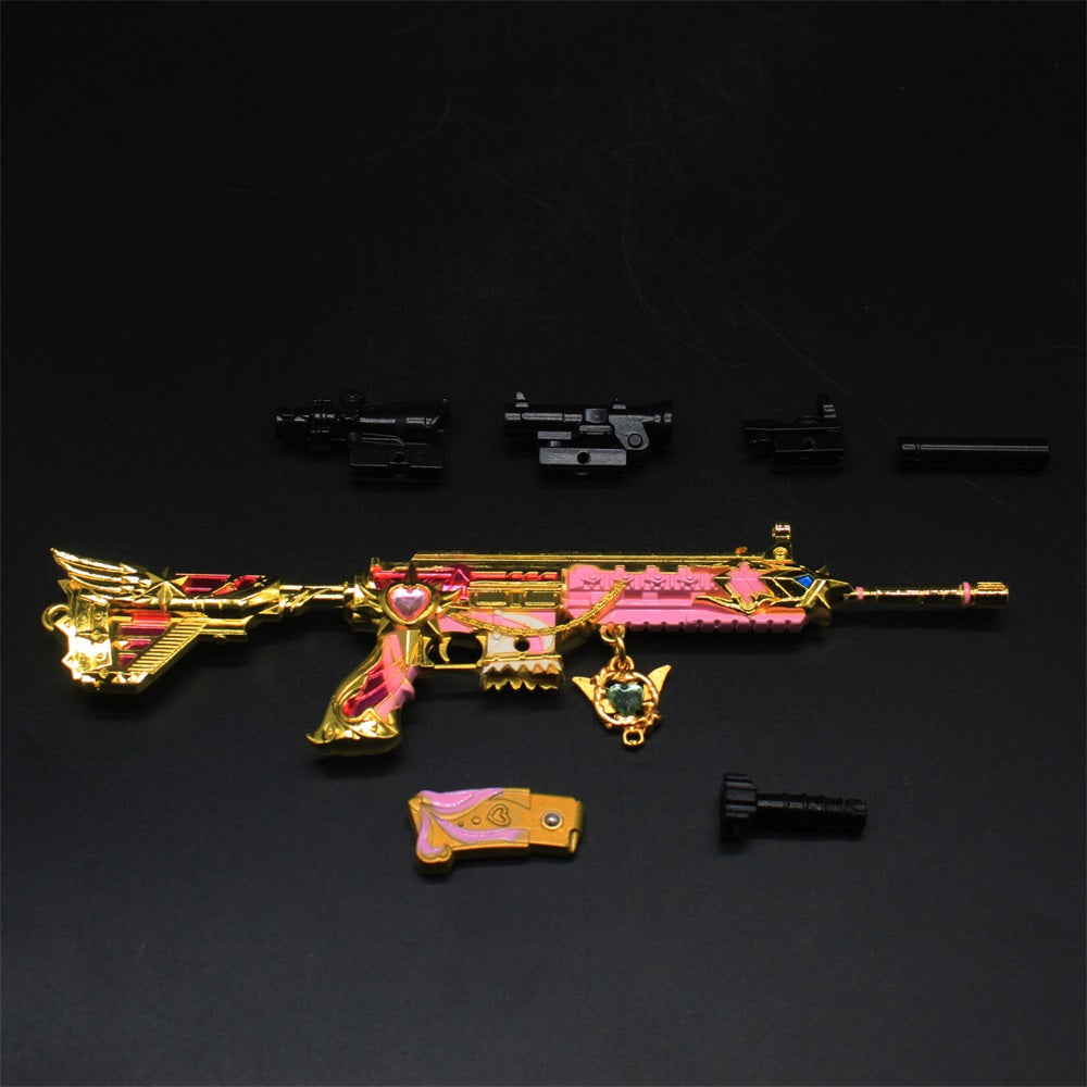 Pink Girl HK416 Miniature Metal Rifle 20CM/7.9