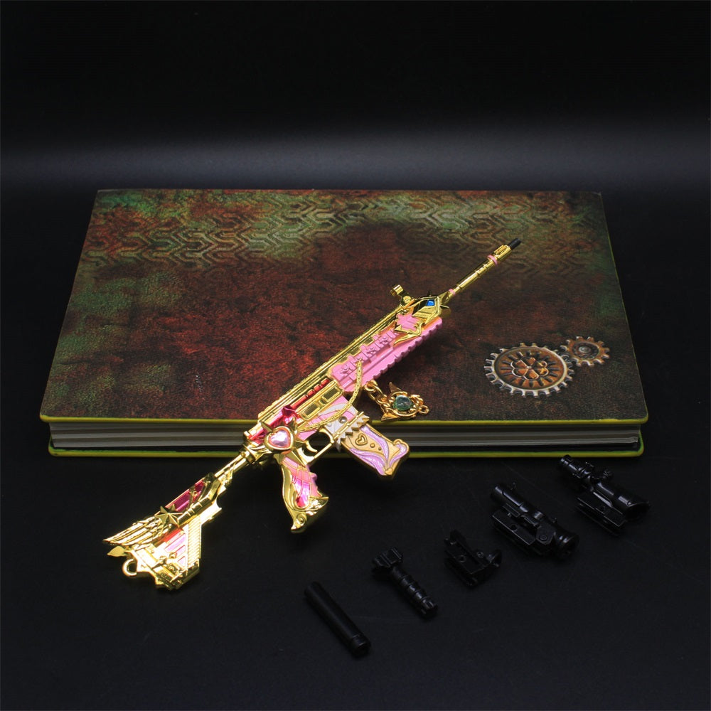 Pink Girl HK416 Miniature Metal Rifle 20CM/7.9