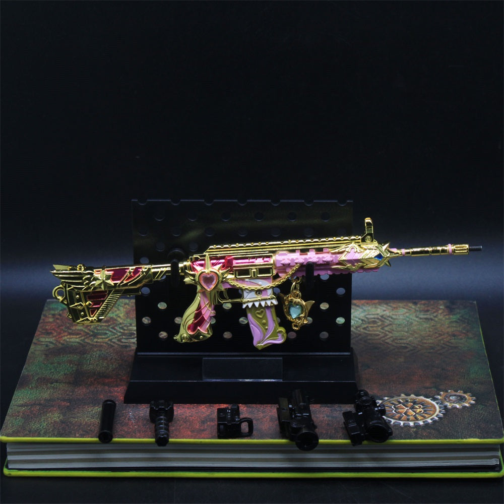 Pink Girl HK416 Miniature Metal Rifle 20CM/7.9