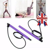 Pilates Exercise Bar - Portable Pilates Bar Kit with Resistance Bands Workout Bar Gym Stick Sports Toys - Tophatter Daily Deals