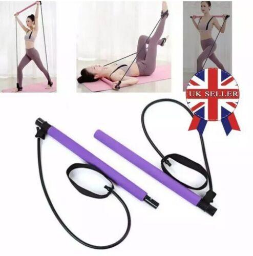 Pilates Exercise Bar - Portable Pilates Bar Kit with Resistance Bands Workout Bar Gym Stick Sports Toys - Tophatter Daily Deals