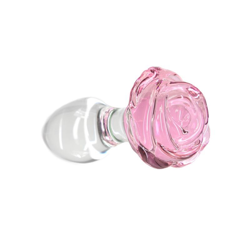 Pillow Talk Rosy Luxurious Glass Anal Plug w Clear Gem > Glass > Toys - Tophatter Daily Deals