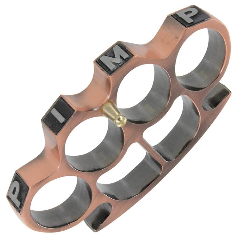 Pimping Aint Easy Knuckle Buckle Copper - Tophatter's Guns'N'Weapons Store Collectible Weapons - Tophatter Daily Deals