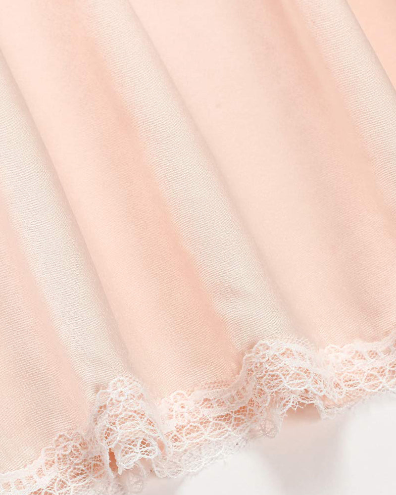Satin Half Slip Lace Long Underskirt (DE Only) Lingeries-mini skirts - Tophatter Daily Deals