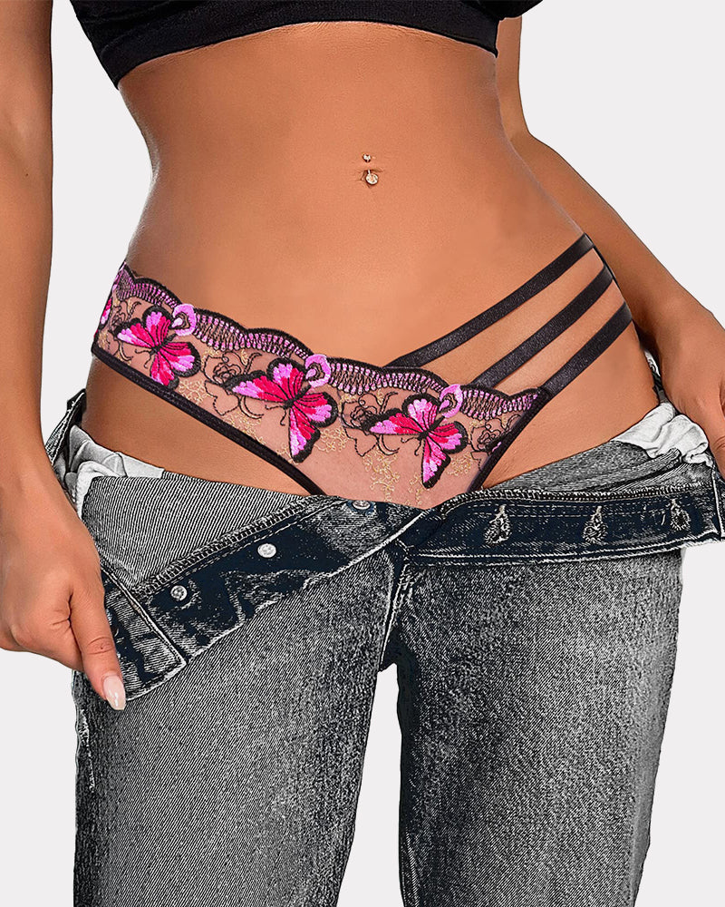 Embroidered Mesh Panties Lingeries-panties - Tophatter Daily Deals