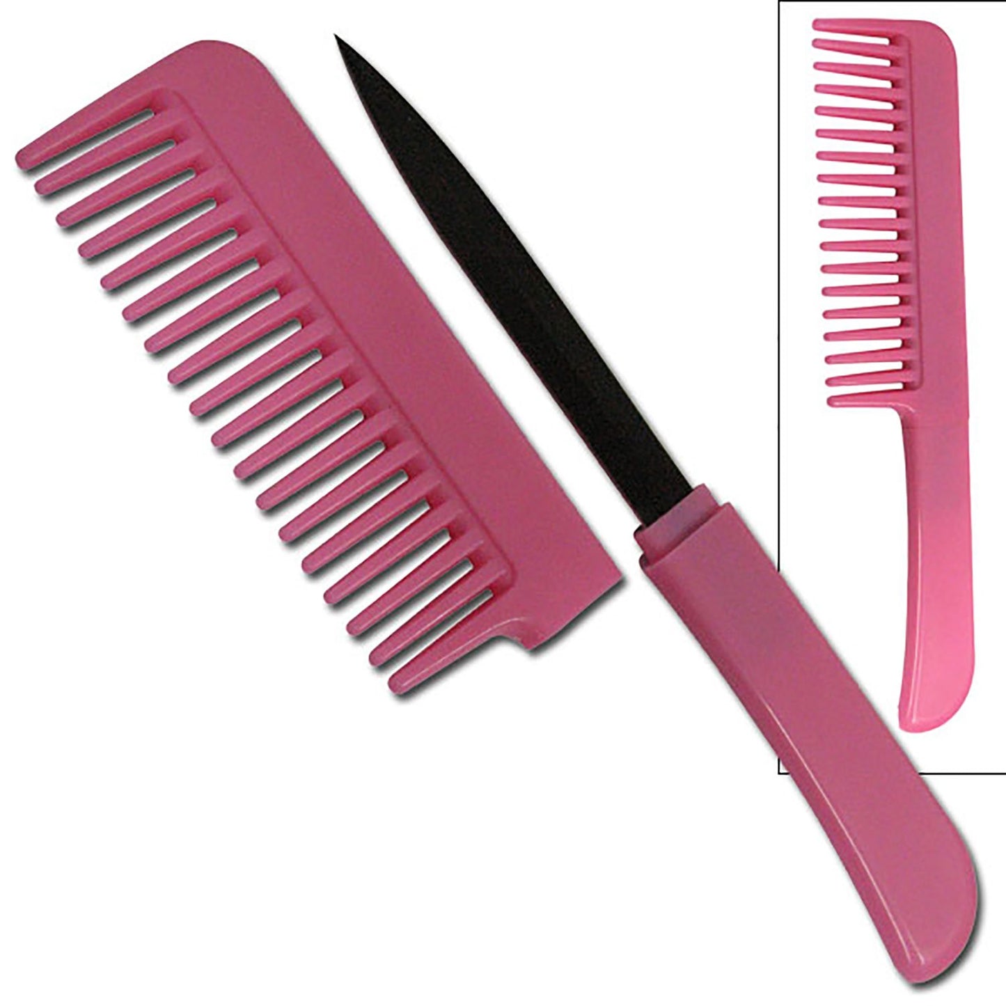 Self Defense Brush Comb With Hidden Knife - Pink Collectible Weapons - Tophatter Daily Deals