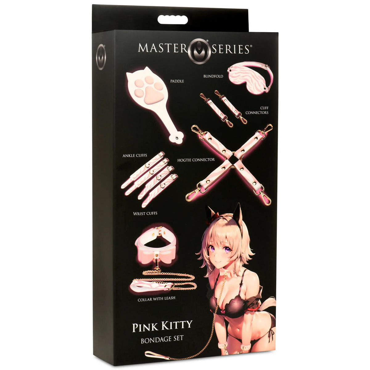 Pink Kitty Vegan Leather Bondage Set with Gold Rivet Details > Bondage Gear > Restraints - Tophatter Daily Deals