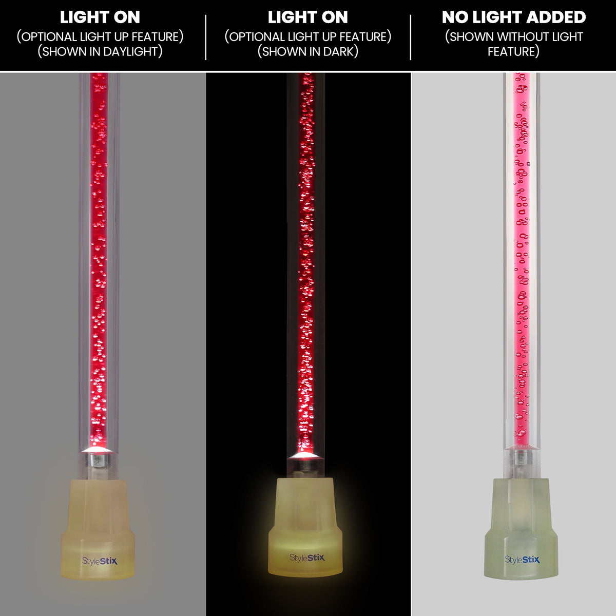 Blushing Rose Streak w/ Floating Bubbles in Clear Shaft Clear Lucite Walking Canes - Tophatter Daily Deals