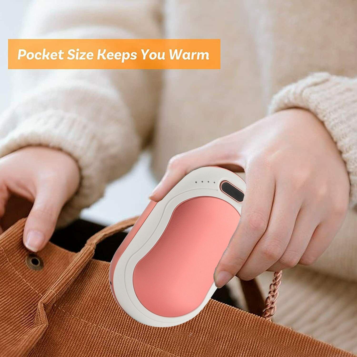 Electric Hot Rechargeable Hand Warmers - Reusable USB Hand Warmer 10000mAh Electric Portable Pocket Hand Warmers Double-sided Heat Health & Beauty - Tophatter Daily Deals