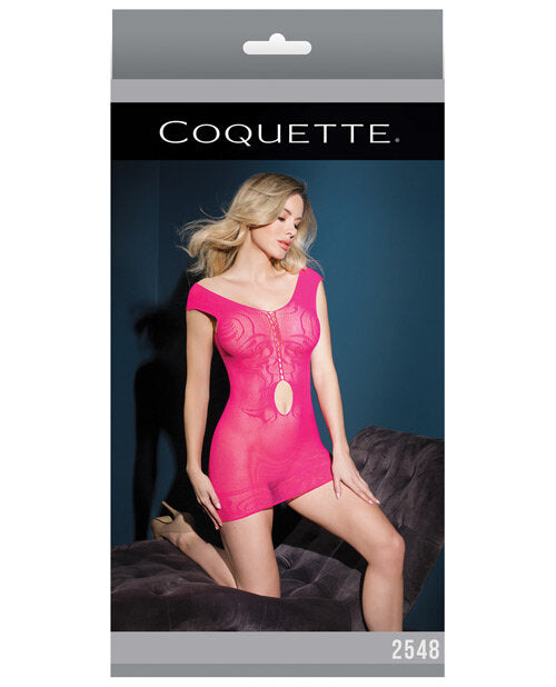 Sleek Seamless Stretch Fishnet Tank Dress with Waist Keyhole Dresses - Tophatter Daily Deals